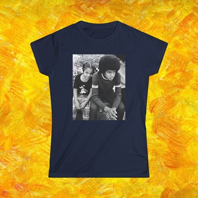 Young Janet Jackson with Young Michael, Janet Fitted Women's Tee Shirt, Fitted L