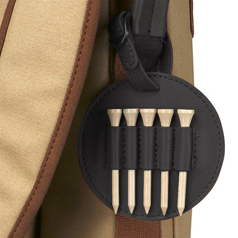 Tees Holder With 5 Slots Pu Leather Hanging Case