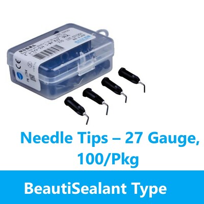 Dental BeautiSealant Needle Tips 27 Gauge, Releasing Pit Fissure Sealant, 100/Pk