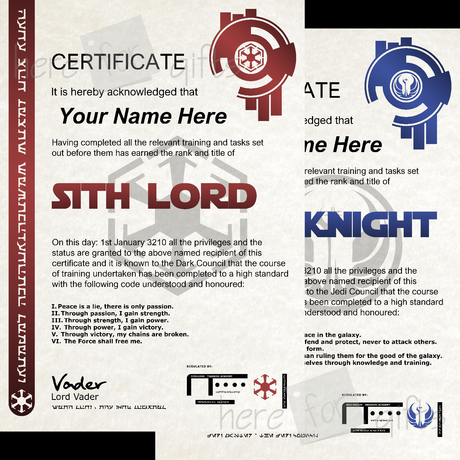 sith-lord-jedi-knight-star-wars-certificate-high-quality-real-hologram-coded-ebay