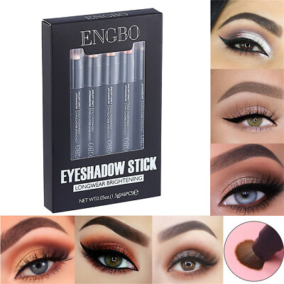 6pcs Metallic Eyeshadow Stick Set Eye Shadow Pencil Highlighter Makeup Stick Pen