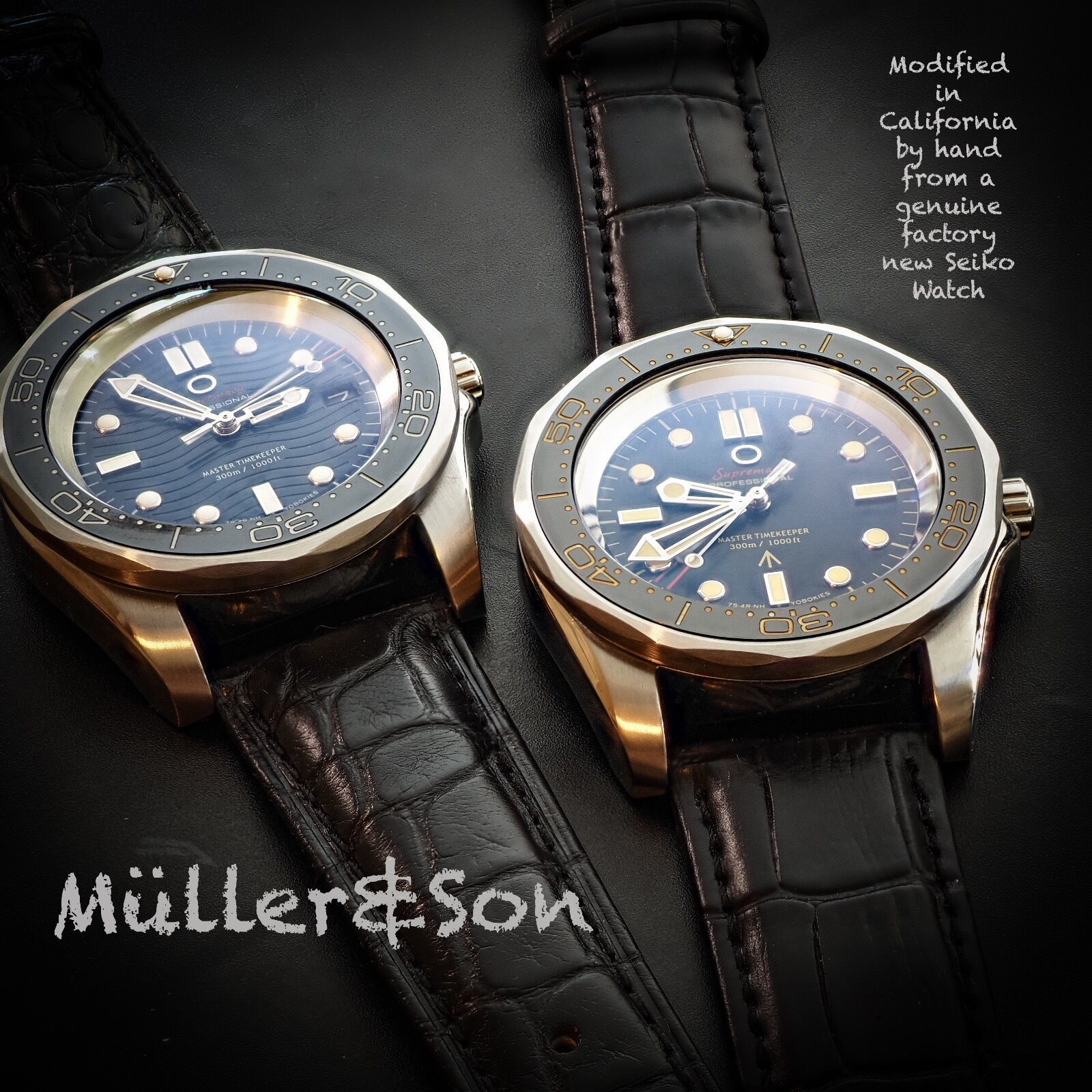 Pre-owned Müller&son Watch [no Time To Die] Megamod Made From Seiko Snzf + Leather Strap