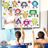 36 Pcs Shapes Bulletin Board Decorations for Classroom,Shape Posters Cutouts for Classroom Decorations Teaching Supplies with 80 Pcs Glue Point