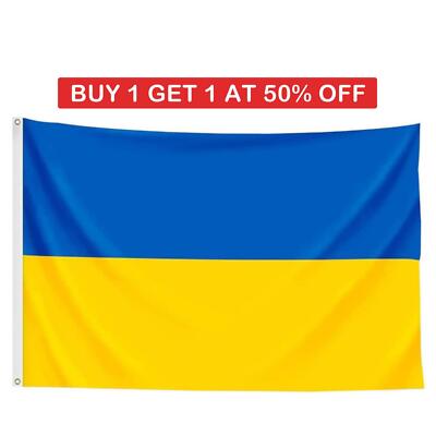 Large Ukraine Flag 5X3FT Ukrainian Sporting Events Banners Football Fan Support