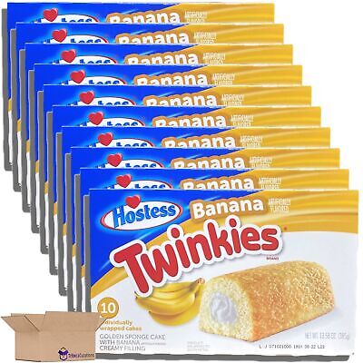 Banana Twinkies Bulk Value Pack | Bundled by Tribeca Curations | 10 Count Box |