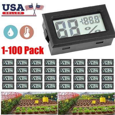 1-100 PCS Thermometer Indoor Digital LCD Hygrometer Temperature Humidity Meter 