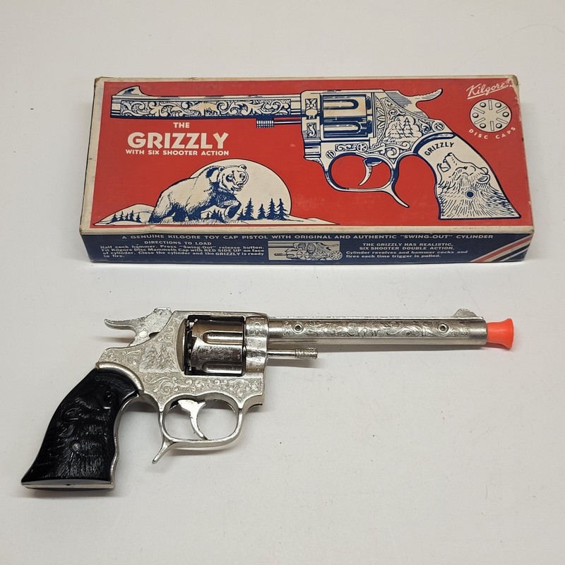 Kilgore Grizzly Toy Cap Gun With Original Box Six Shooter | eBay