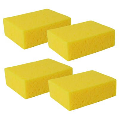 Large Rectangular Car Wash Sponge Pack of 4 Non Scratch & Super Absorbent