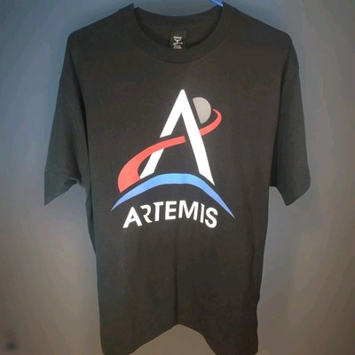 NASA Men's Large Space Launch System SLS Artemis Short Sleeve T Shirt, Black 