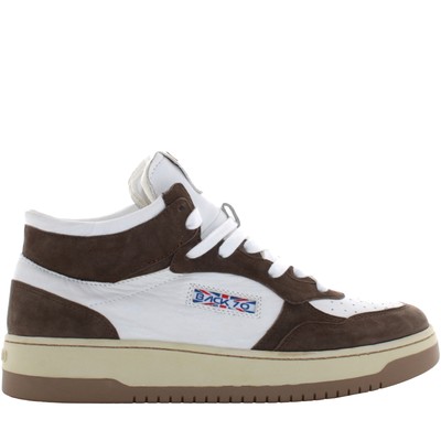 Pre-owned Back 70 A22us Men's High Sneakers  V10l-5-c-v1 108002-000164 In Bianco / Marrone