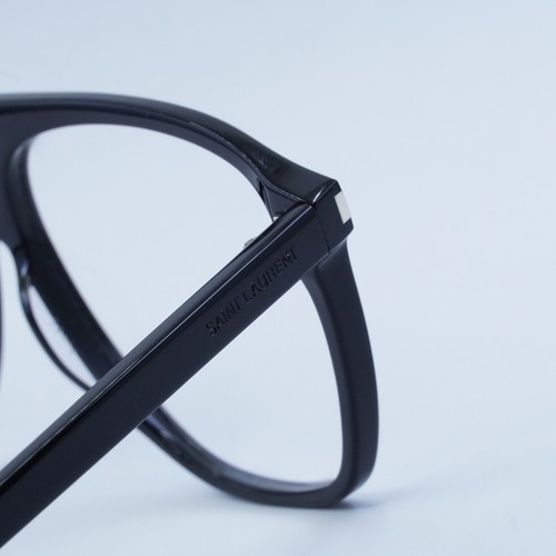 Pre-owned Saint Laurent Sl596duneopt 001 Shiny Black 58mm 58-14-145 Sunglasses Auth... In Clear Demo Lens