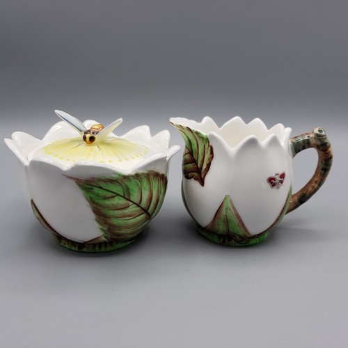 Vintage Lefton Bee Line Creamer & Sugar Set Bumble Bee