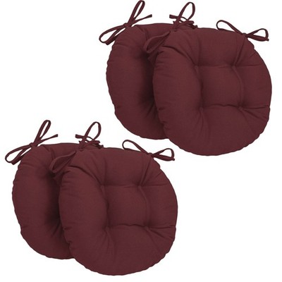 Blazing Needles Solid Twill Round Tufted Chair Cushions Set of...