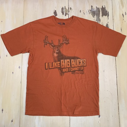 ★COMPAKT RECORD BAR★ BIG BASS Tshirt Orange BASS PRO SHOPS - I Like Big Bucks Can Not Lie Orange T-Shirt