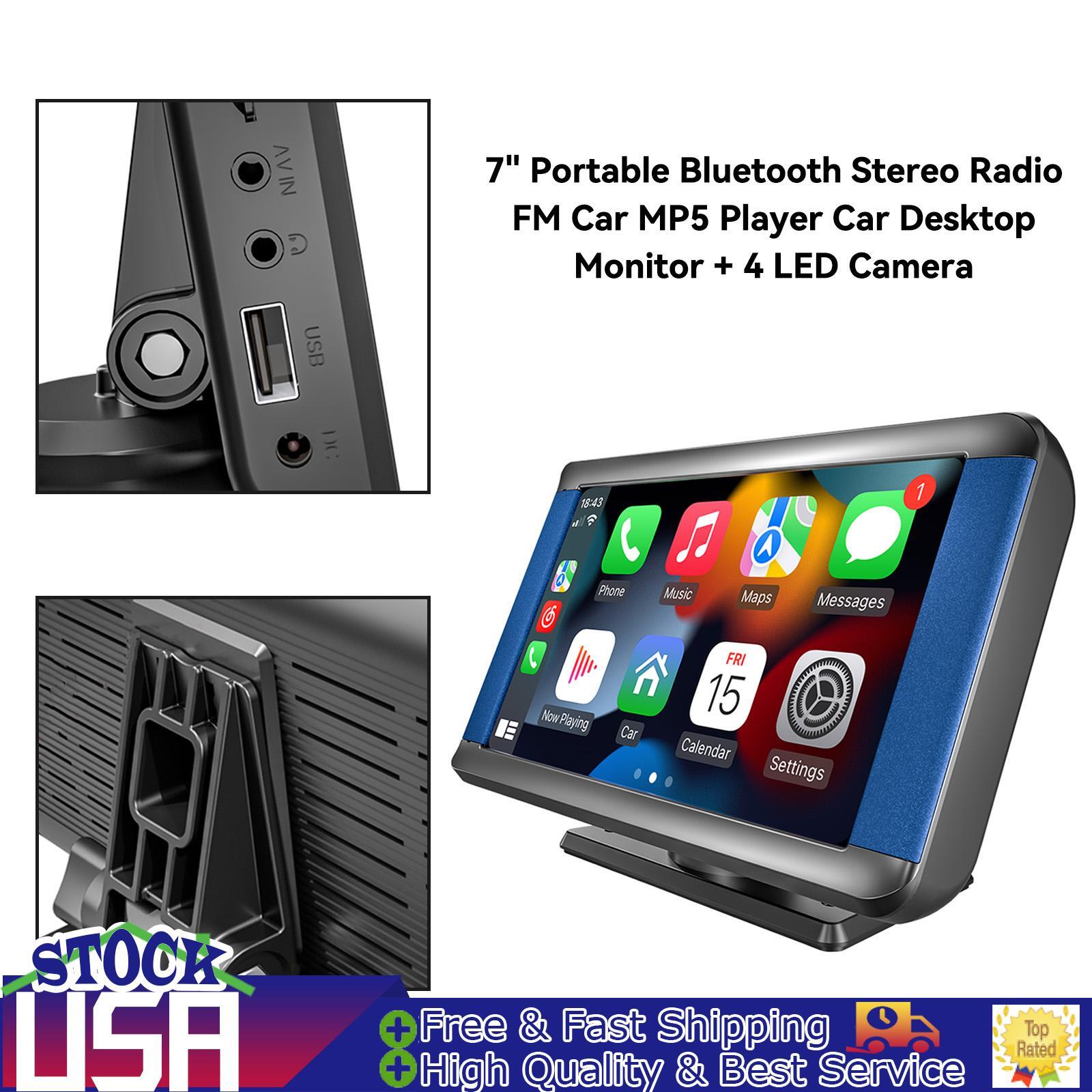 7" Portable Bluetooth Stereo Radio FM Car MP5 Player Monitor