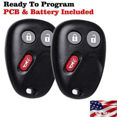 2 For 2003 2004 2005 2006 Chevrolet Silverado Remote Keyless Entry Key Fob