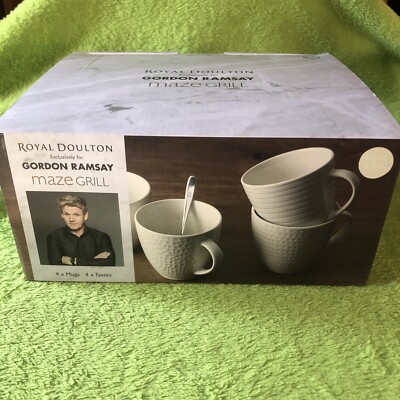 Royal Daulton Gordon Ramsay maze grill set of four mugs
