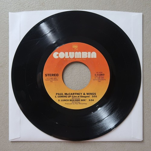 PAUL MCCARTNEY COMING UP, LUNCH BOX/ODD SOX VINYL 45 COLUMBIA VG 1131の