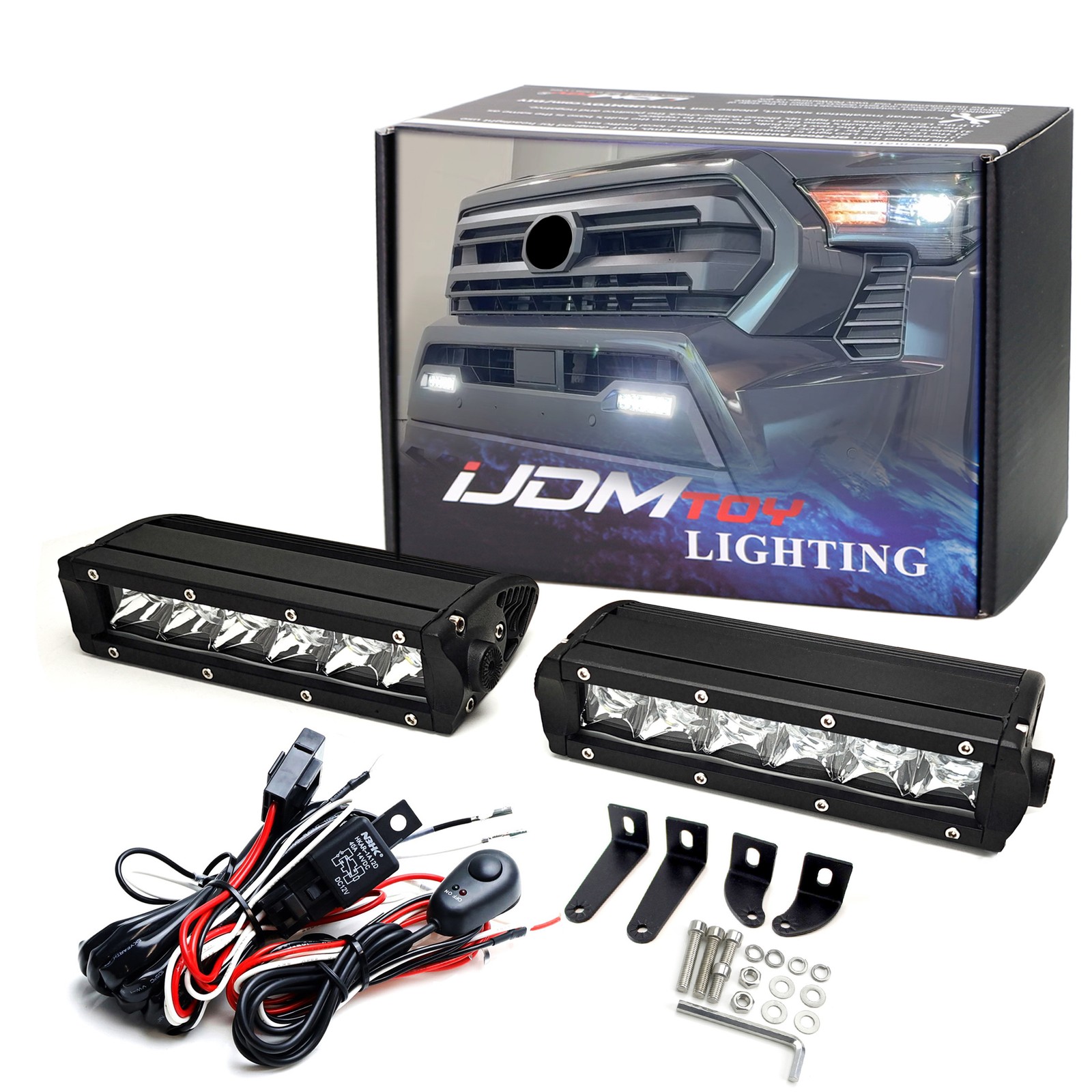 (2) Mini 6" 30W High Power Single-Row LED Light Bar Kit For Off-Road Truck SUV