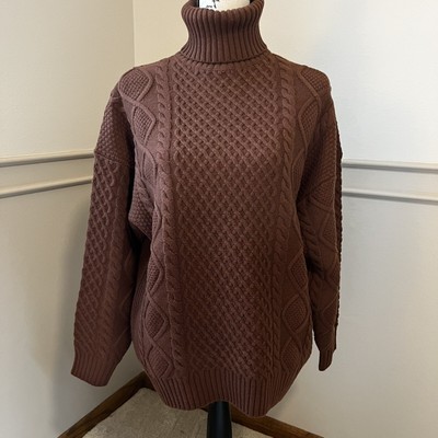 Aritzia Sunday Best Brown Cable Knit Chunky Sweater Women Medium Peggy Oversized