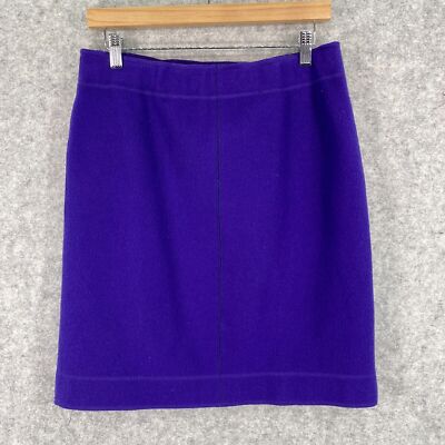 Marc Cain Purple 100% Virgin Wool Pencil Skirt Womens US Size 10