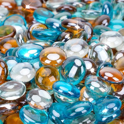 Stanbroil 10-Pound Blended Fire Glass Beads - 1/2 inch Fire Glass Drops Blend...