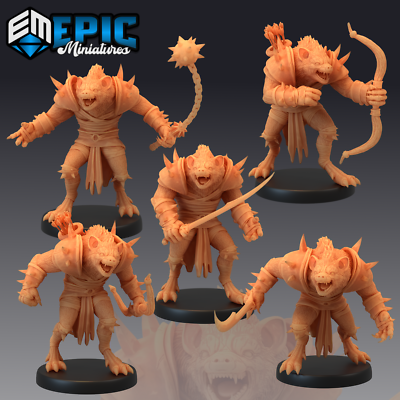 GNOLL, Dungeons and Dragons Miniature, Epic Miniatures, Humanoid Hyena Warrior