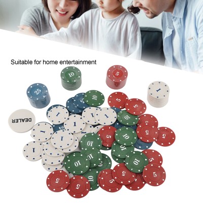 100Pcs Poker Chip Set Iron Numbered Chips With DEALER Card For Entertainmen BT0