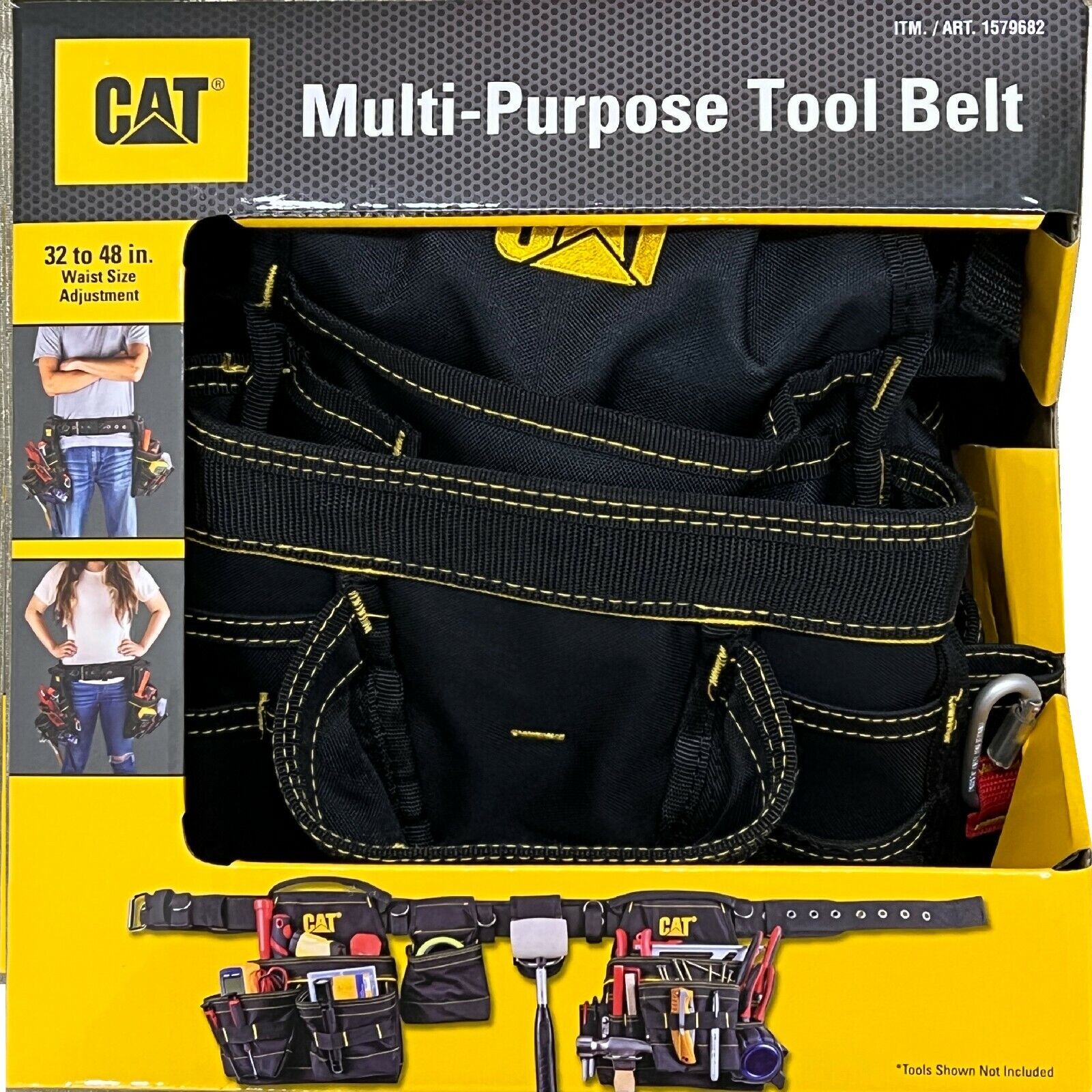 Adjustment Multi-Purpose Tool Belt, 1579682 CAT, 32-48 in Adjustment Multi-Purpose Tool Belt, 1579682 CAT, 32-48 in