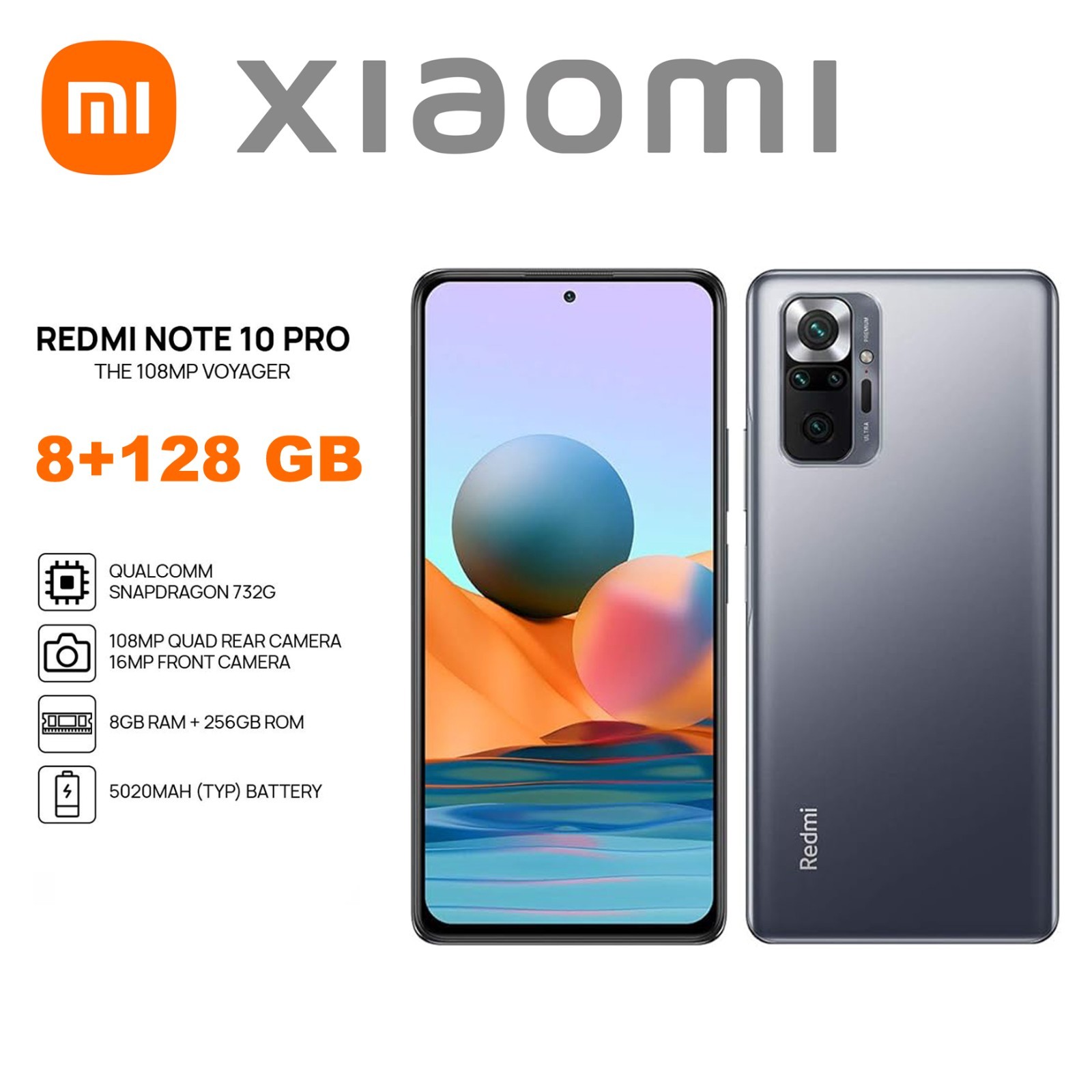 Xiaomi Redmi Note 10 Pro 4G，8+128GB ，Asian Version+OTA，NO