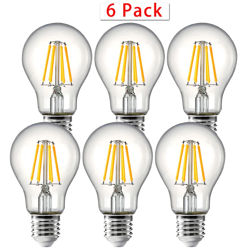 6Pcs Edison Light Bulb, 6-pack Vintage ST64, E26 Warm White 6 Watt Decorations