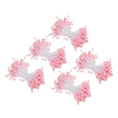 750Pcs 3mm Double Heads Flower Stamen Artificial Flower Stamen Pistil Pink