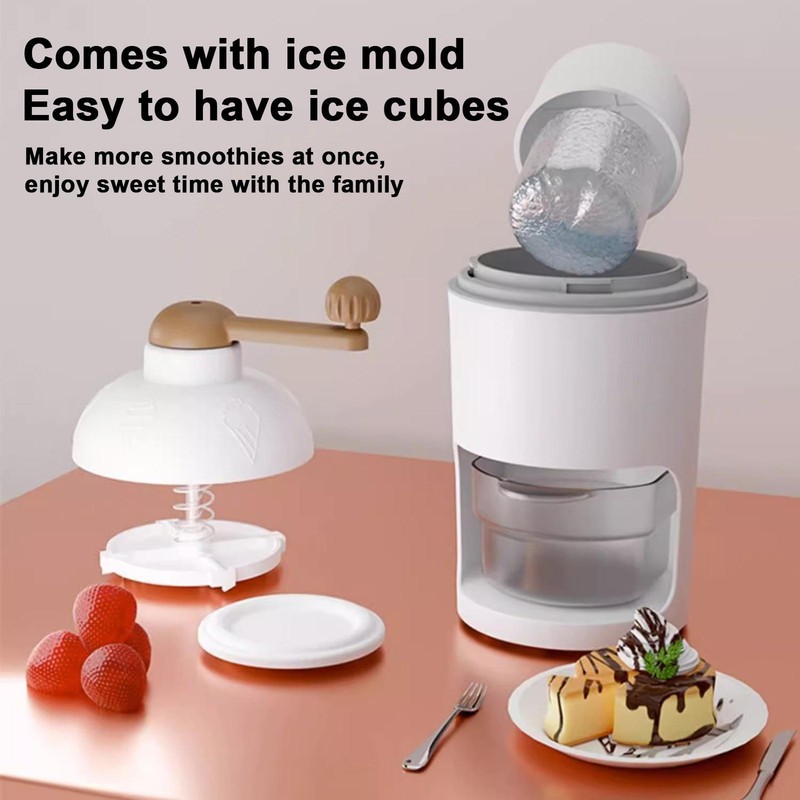 Manual Home Ice Crusher Kit Hand Crank Ice Shaver Machine With Frozen Mold