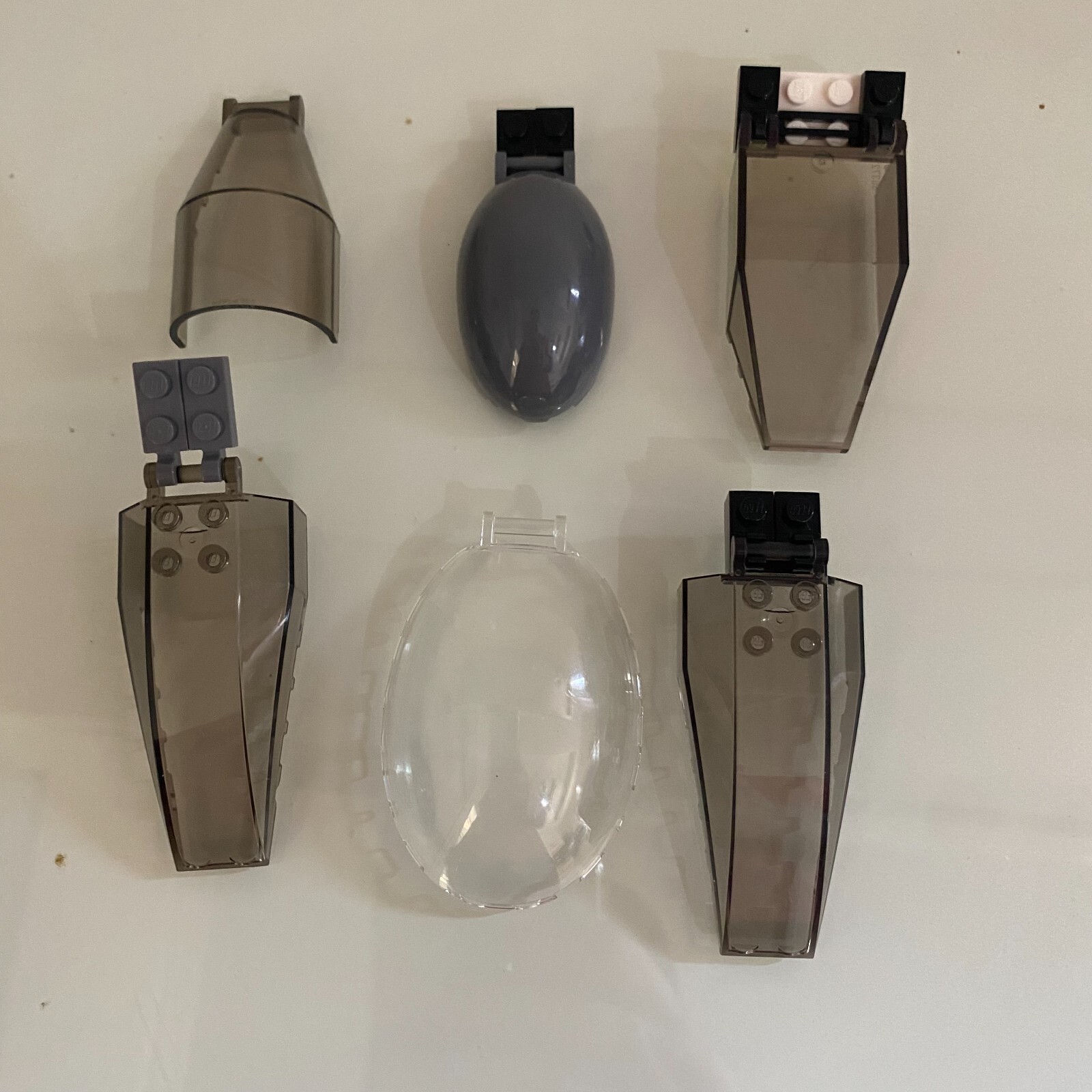 6x lot LEGO Translucent Clear Bubble Round Windscreen airplane