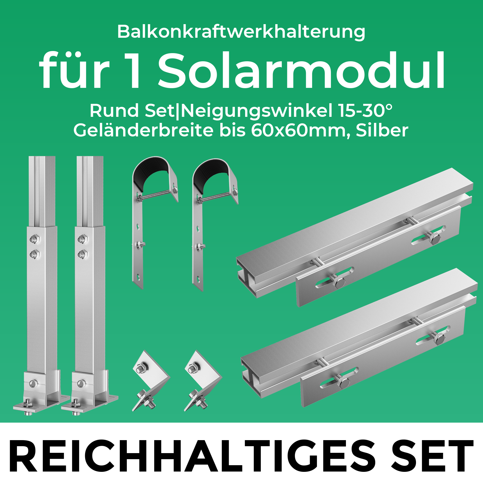 1-10 Set Gel�nder Halterung Solarpanel Balkon Solarmodul PV Modul Befestigung