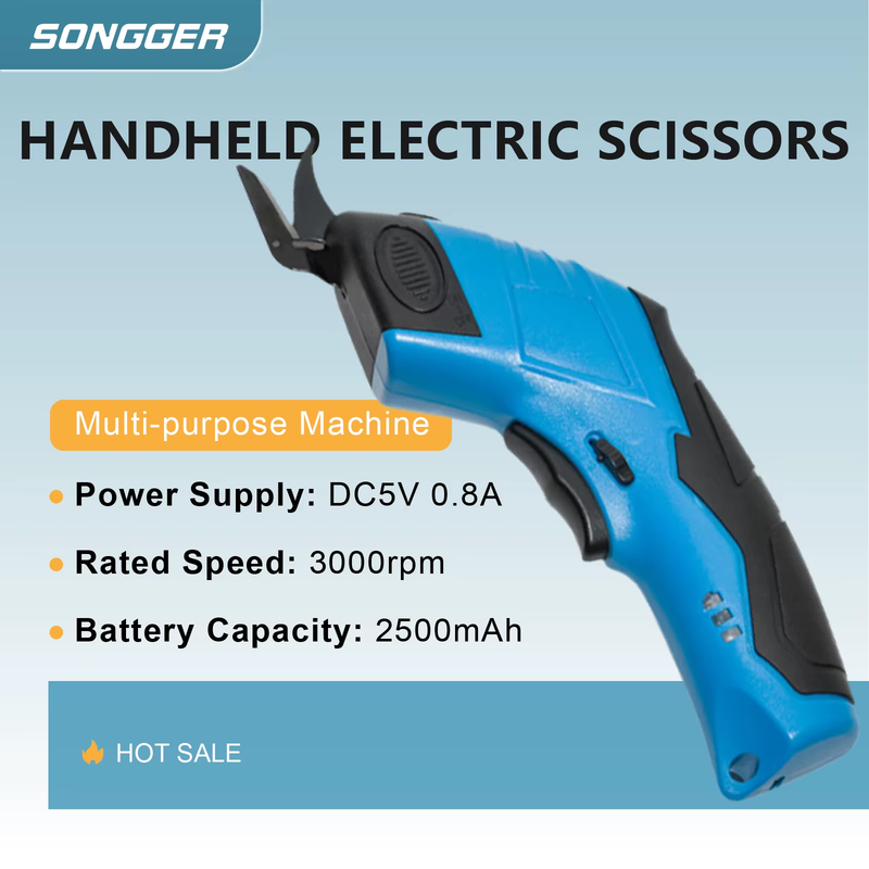 Rechargeable Electric Fabric Scissors Rotary Cutter Power Scissors Cordless Ligh