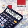 CATIGA 12 Digits Desktop Calculator with Large LCD Display and Sensitive Button, Dual Solar Power and Battery, Standard Function for Office, Home, School, CD-2786