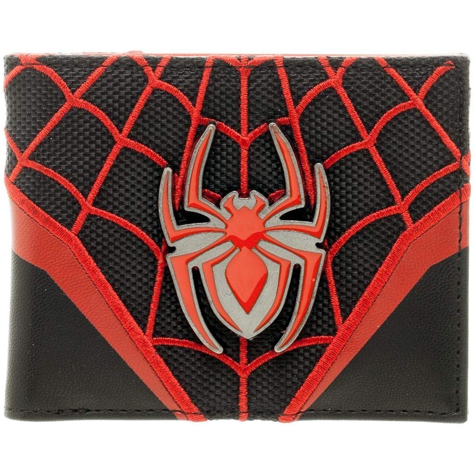 Bioworld Marvel Spider-Man Miles Morales Metal Emblem Bifold Wallet NEW