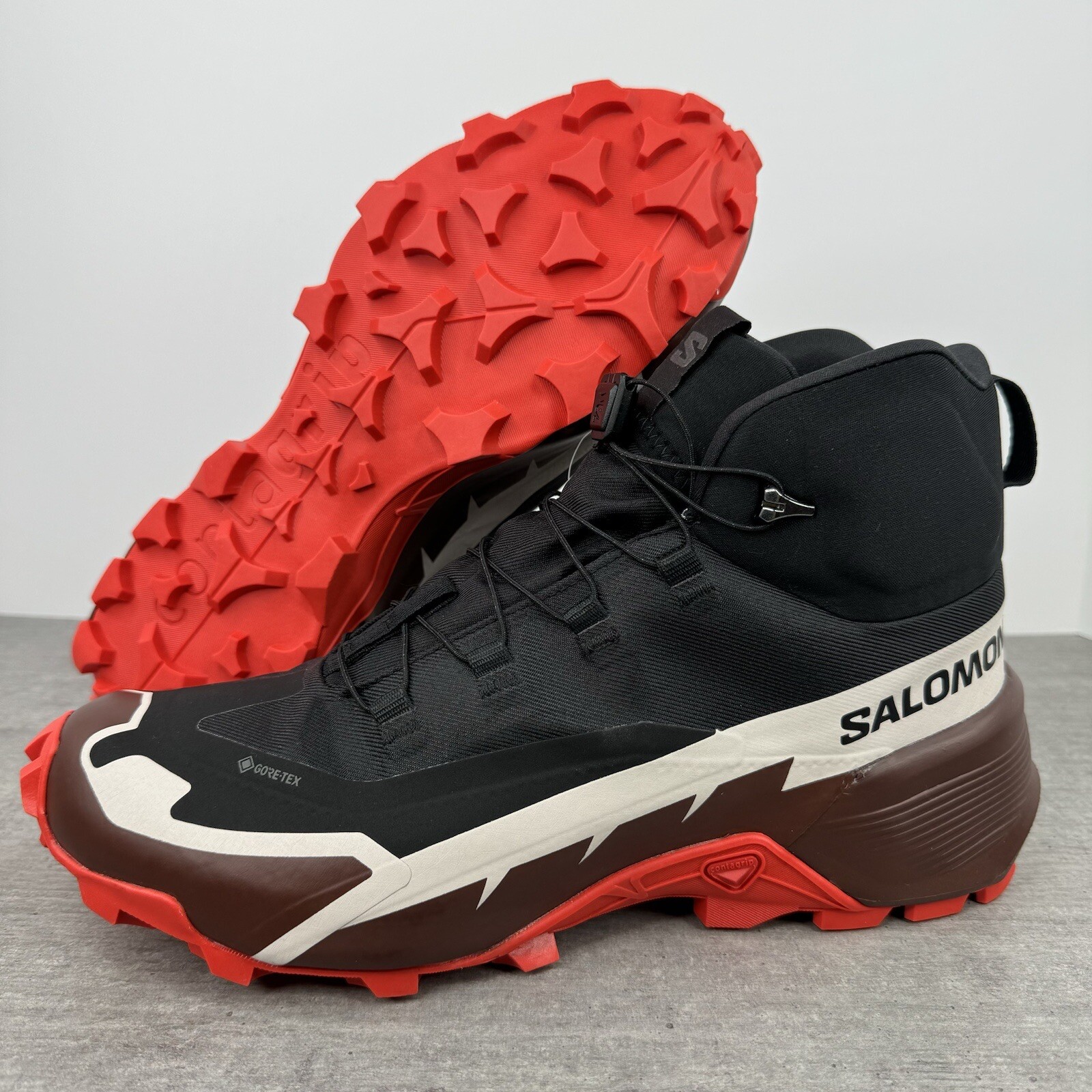 Salomon Cross Hike Mid GTX 2 Hiking Trail Shoes -Black/Red- Men's Size 12