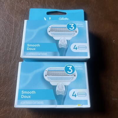 Gillette Venus Smooth Doux Blades Cartridges - 2 BOXES Lot Of 8