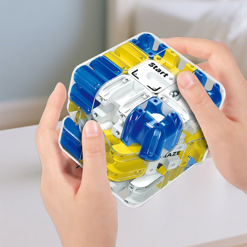 Large Labyrinth 3D Puzzle Maze Cube - Casse-Tête Cerveau 2 En 1 Billes Et Rotation - Défi Logique