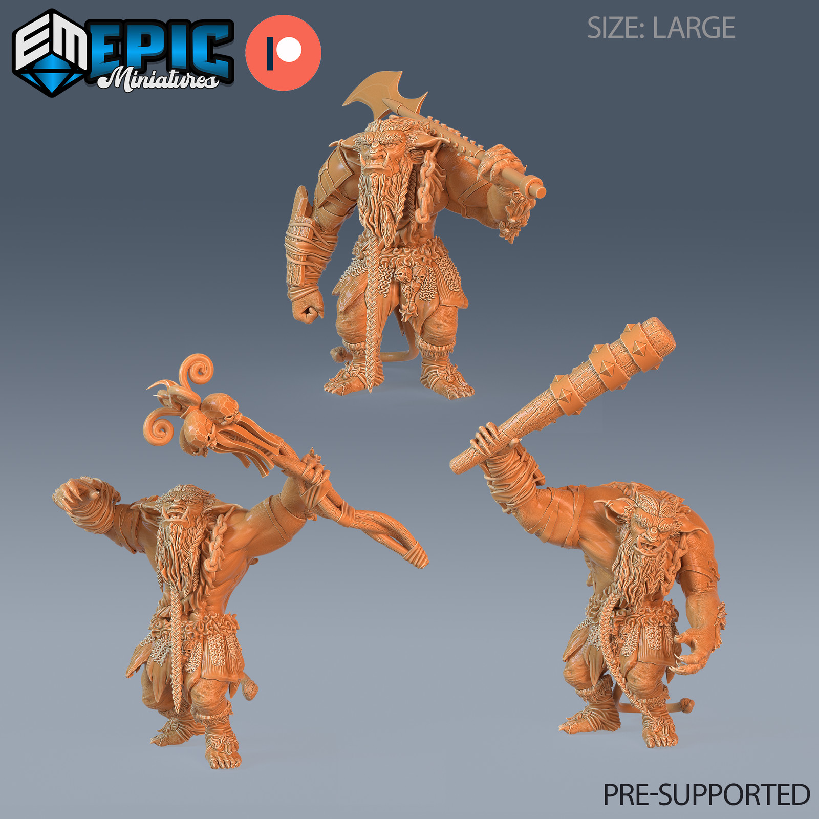 Forest Ogre, Dungeons and Dragon Miniature, D&D Fantasy Forest Ogre Miniatures