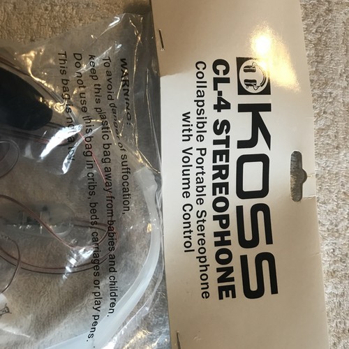 NEW Sealed Koss CL-4 Clear Transparent Stereophone Headphones 3.5mm Jack 32 Ohms