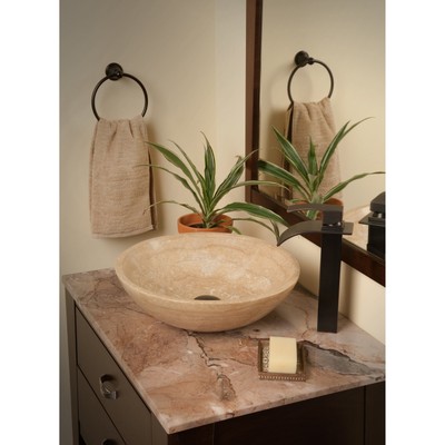Novatto Eclipse Oil-rubbed Bronze Brass Waterfall Vessel Bronze Finish, Rubbed