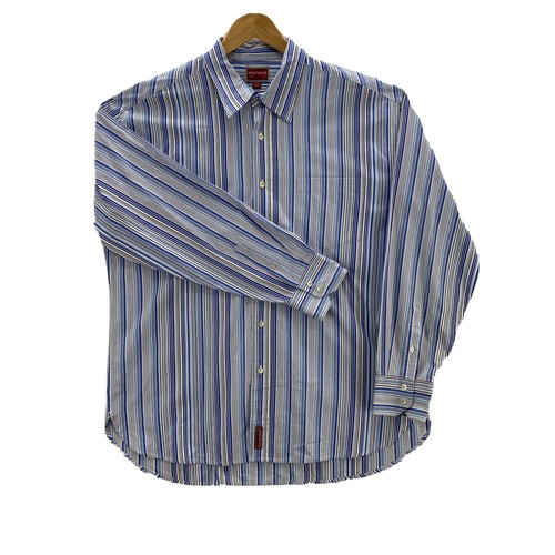 Vintage Tommy Hilfiger Denim Shirt Mens XL Blue Striped Preppy Button Down
