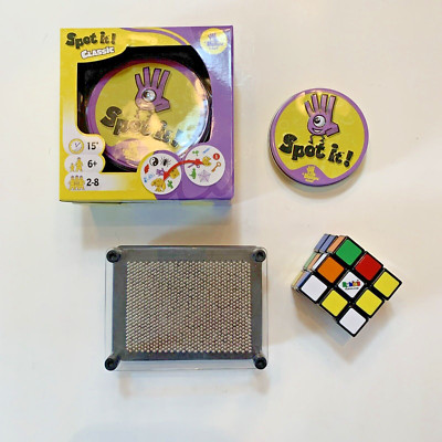 Spot It Classic Game (2) Mixed lot 3D Pin Art Sensory Toy Original Rubix Cube