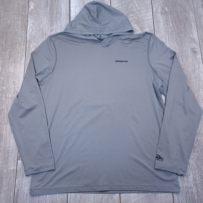 Patagonia R0 Sun Hoodie Mens Size Large Gray Triple-S Invitational 2018 UPF 50