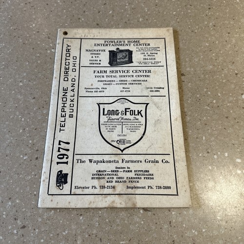 1977 Buckland Ohio Telephone Directory Phone Book | eBay