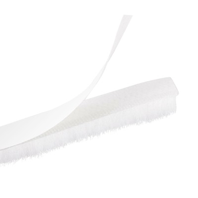 26ft L x 0.3'' W x 0.3'' H Self-Adhesive Seal Weather Stripping Brush White 2pcs