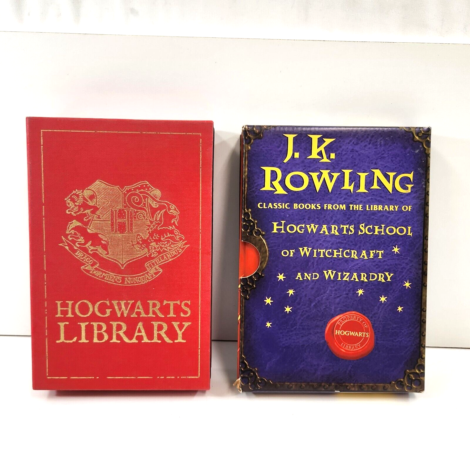Hogwarts Library + School of Witchcraft & Wizardry Harry Potter Book Lot Box Set